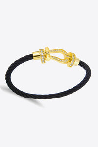 Pulsera de cable con diamantes de imitación para hombre