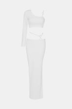 Load image into Gallery viewer, Grommet Detail Crop Top and Slit Skirt Set
