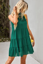 Load image into Gallery viewer, Tie Back Ruffle Collar Tiered Dress
