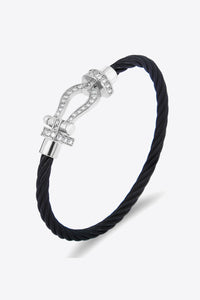 Pulsera de cable con diamantes de imitación para hombre