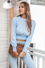 Load image into Gallery viewer, Round Neck Long Sleeve Cropped Sweater
