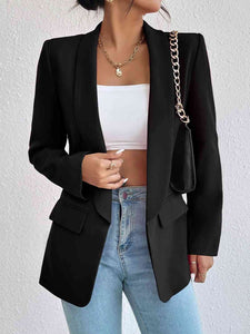 Blazer de manga larga con cuello chal