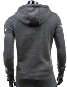 Sudadera con capucha de estilo motero para hombre