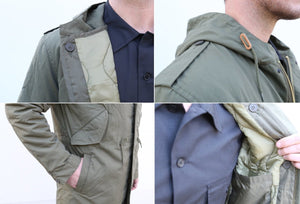 Parka con cordón de estilo militar para hombre - Verde oliva