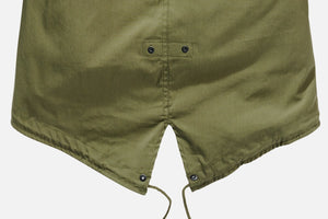 Parka con cordón de estilo militar para hombre - Verde oliva