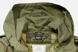 Parka con cordón de estilo militar para hombre - Verde oliva