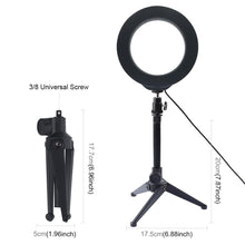 Load image into Gallery viewer, Video Light Dimmable LED Selfie Ring Light USB Photography Light
