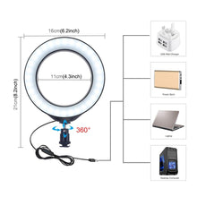 Load image into Gallery viewer, Video Light Dimmable LED Selfie Ring Light USB Photography Light
