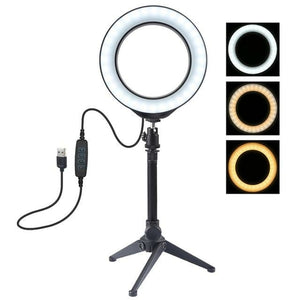 Video Light Dimmable LED Selfie Ring Light USB Photography Light