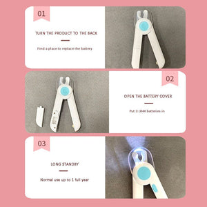 Pet Nail Clipper Dog Cat Cutter Beauty Scissors LED Lighting Puppy