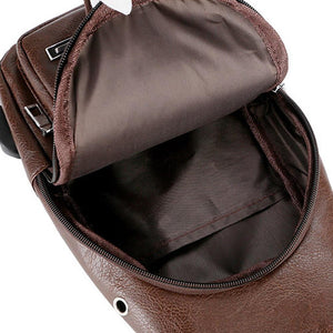 Bolso de hombro de PU con carga USB, antirrobo