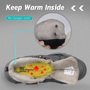 Hiking Shoes Waterproof Mountain Keep Warm Non-slip PU Leather Snow