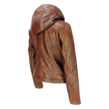 Load image into Gallery viewer, High Fashion Women&#39;s Hooded Leather Jacket
